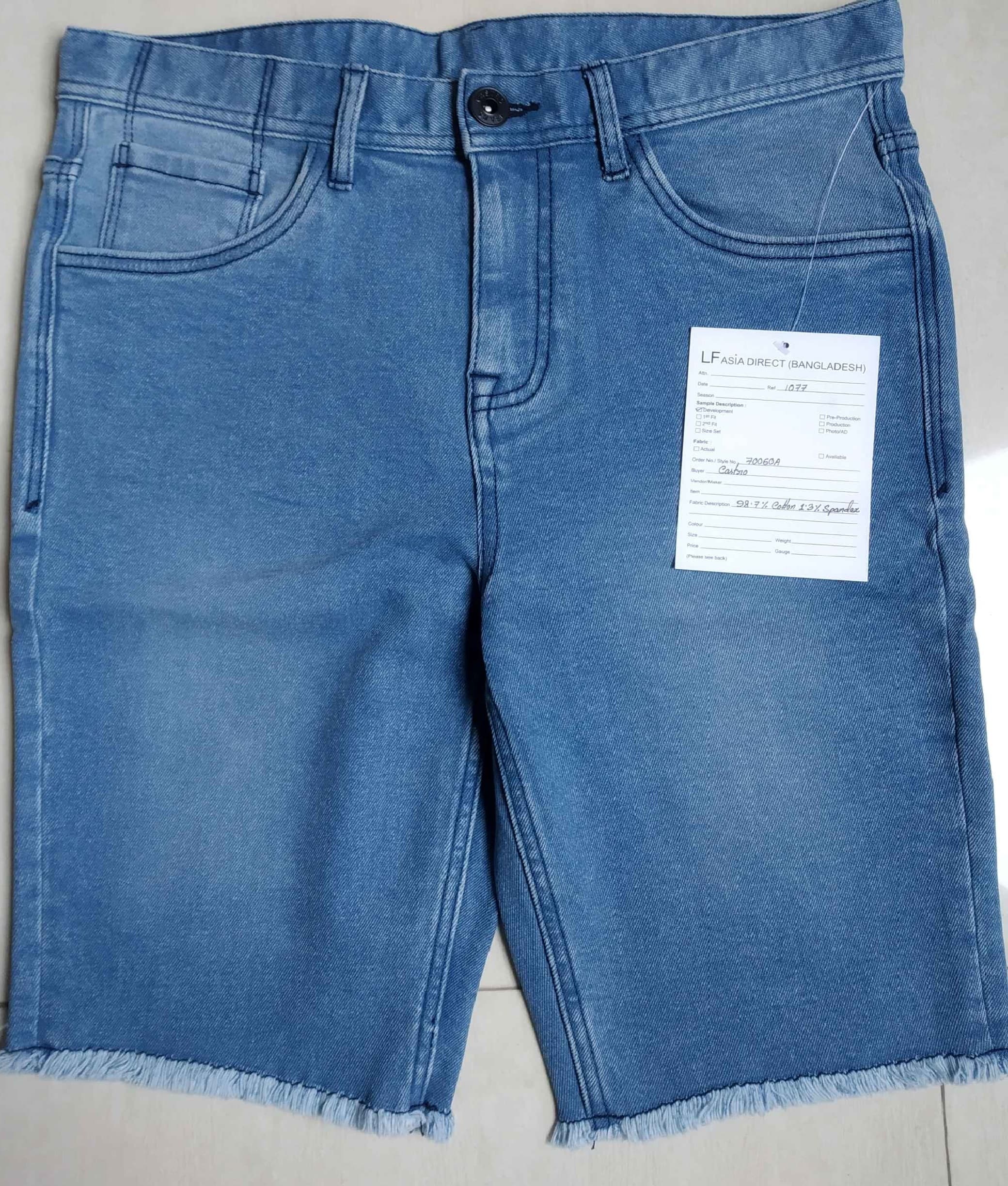 Castro Sky Blue Distress Denim Shorts