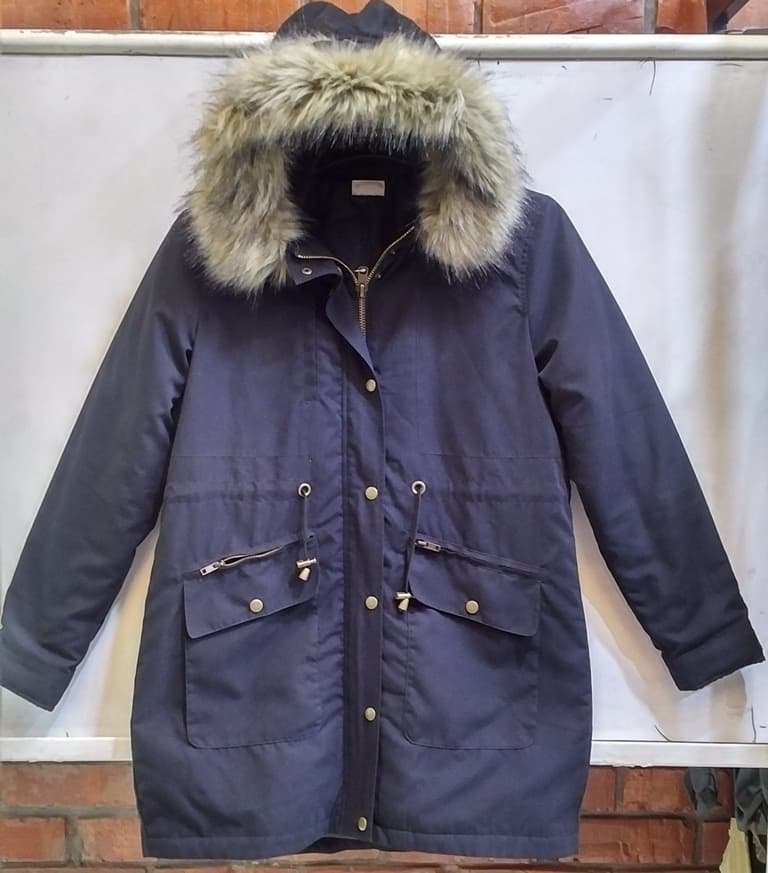 Winter Parka Coat with Detachable Faux-Fur Hood