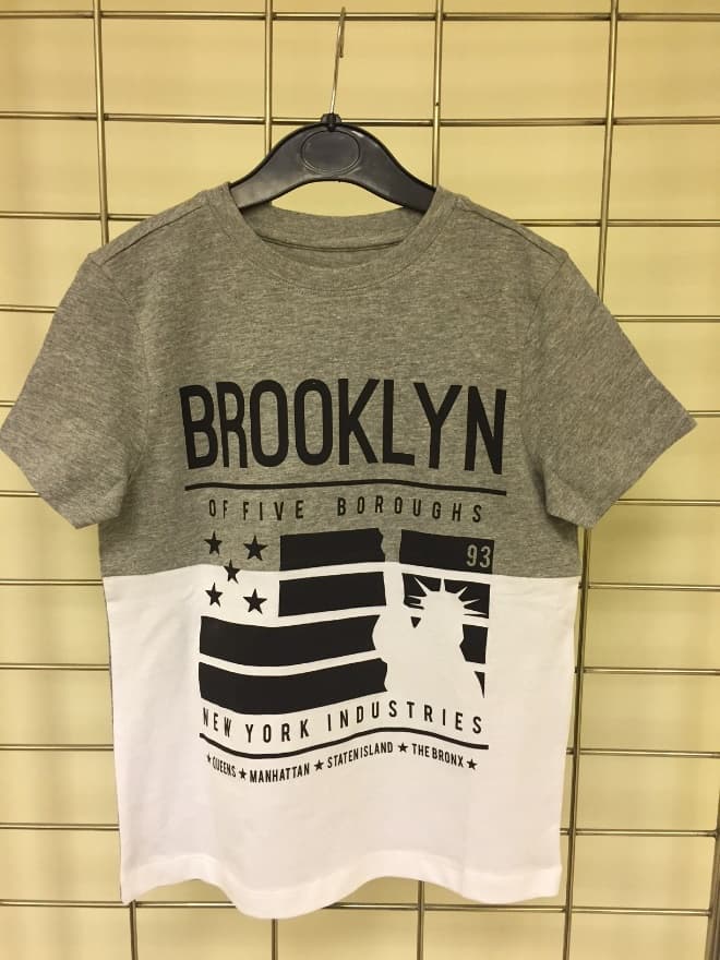 Brooklyn New York Two-Tone Colorblock Graphic Tee