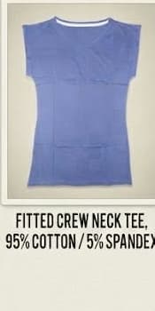 Women's Fitted Sky Blue Crew Neck T-Shirt
