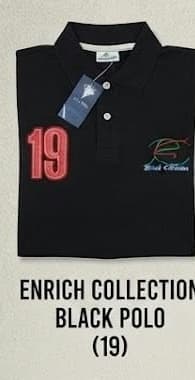 Enrich Collection No. 19 Black Embroidered Polo