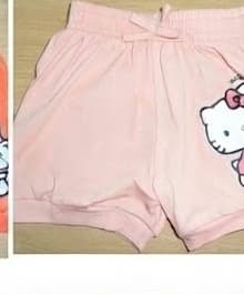 Girls Hello Kitty Drawstring Cotton Shorts - Pastel Pink