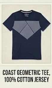 Coast Geometric Chest Print T-Shirt