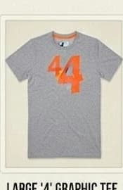 Large '44' Athletic Grey Graphic T-Shirt